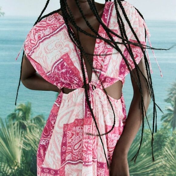 Zara Patchwork Print Dress New - Picture 5 of 11